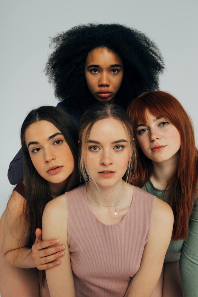 4 girls mushed together